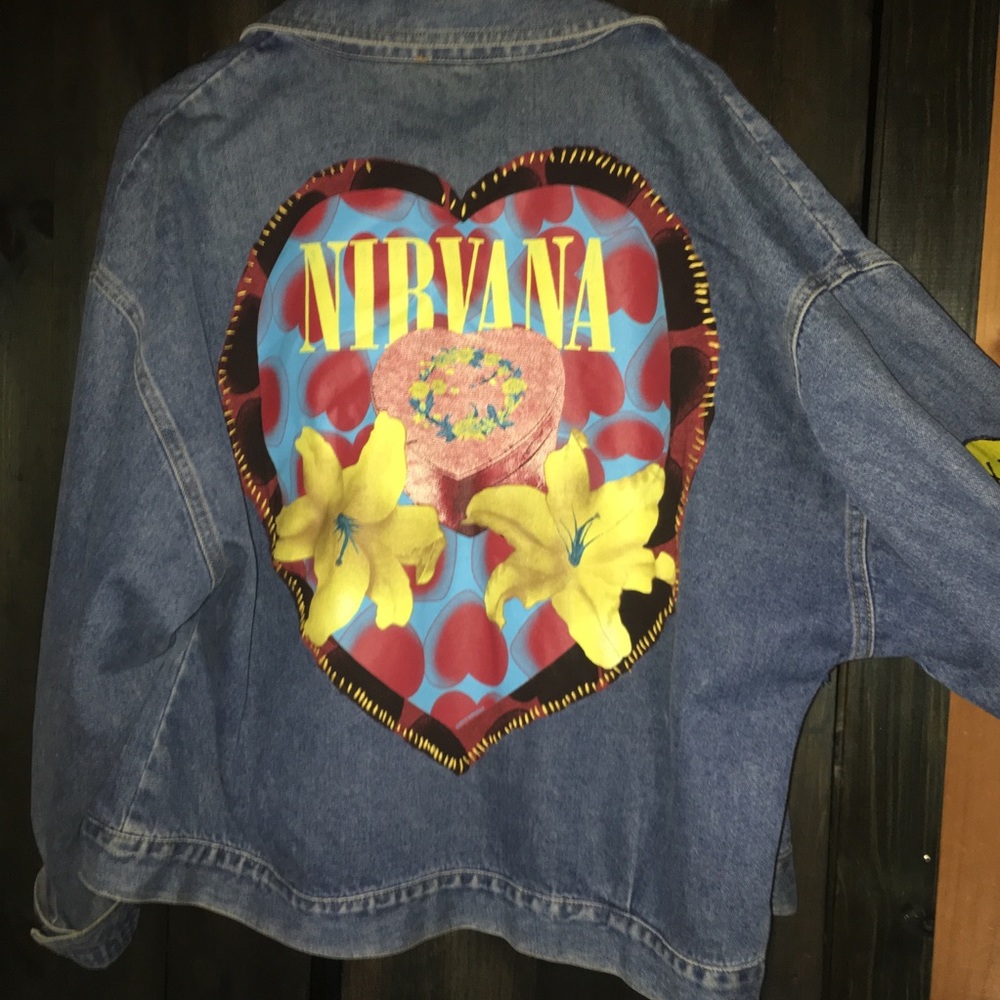 Hand Painted/Stitched Vintage Denim Nirvana Jacket